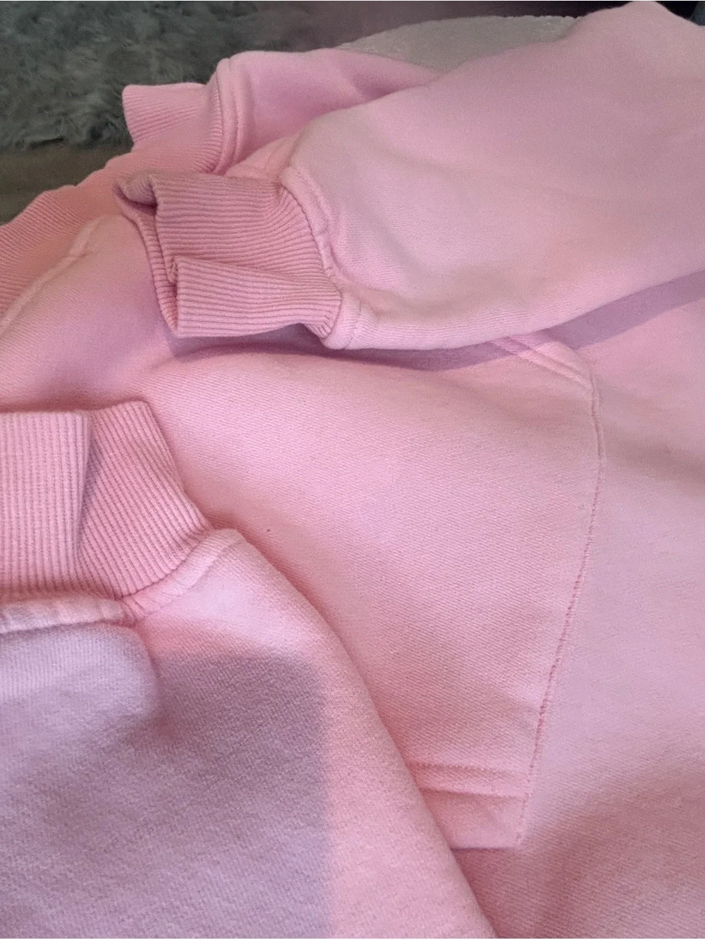 Pink Palm Puff Hoodie with Red Palm Logo - Women's Sweatshirt - Picture 9 of 10